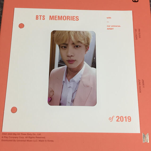 BTS MEMORISE 2019 Blu-ray ジン トレカ 台紙付き - アイドルグッズ