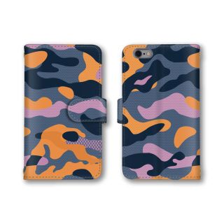 iPhoneケース 迷彩柄 カラフル スマホケース 手帳型 スマホカバー(iPhoneケース)
