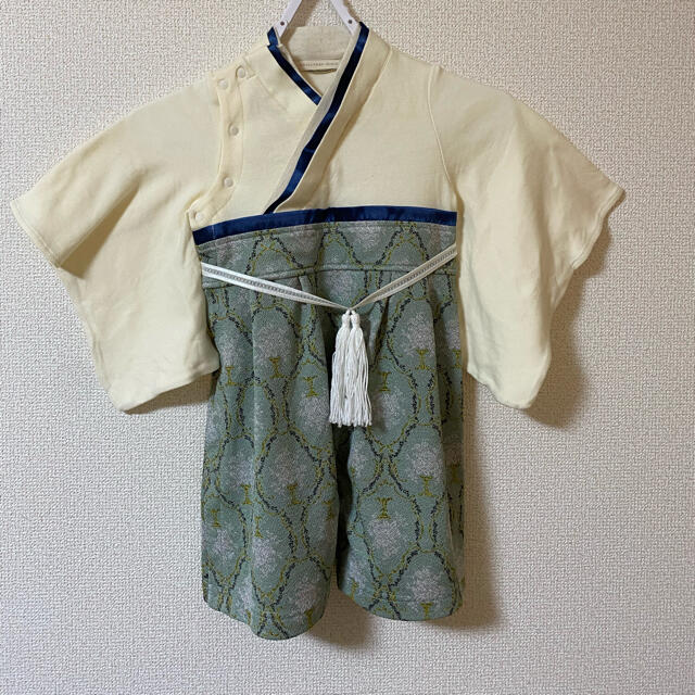 ベビー袴　オーガニックコットン　80cm キッズ/ベビー/マタニティのベビー服(~85cm)(ロンパース)の商品写真