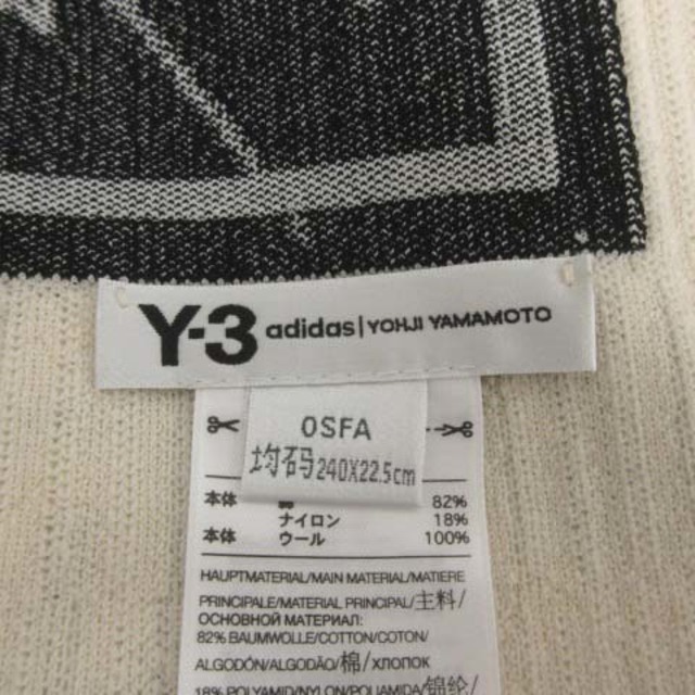 ワイスリー Y-3 アディダス ヨウジヤマモト マフラー ニット アイボリー 黒