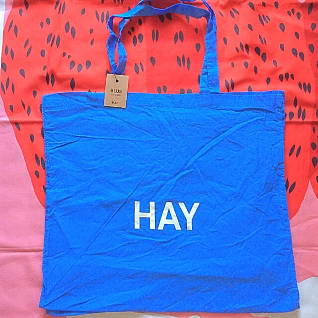 Francfranc ♡HAY トートバック L ブルー エコバッグ ヘイ ロゴトート 北欧の通販 by minä*‧₊ ヘイ エコバッグ HAY トートバッグ ショルダーバックコットン