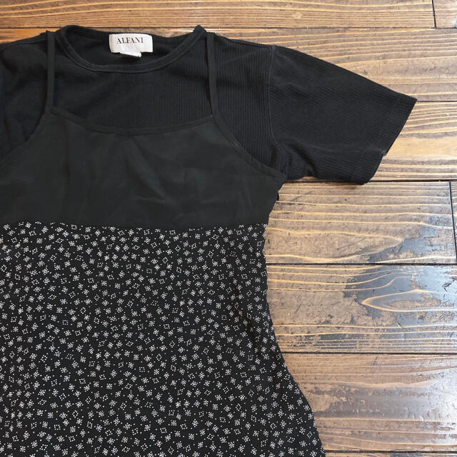 Santa Monica(サンタモニカ)のused 黒リブt レディースのトップス(Tシャツ(半袖/袖なし))の商品写真