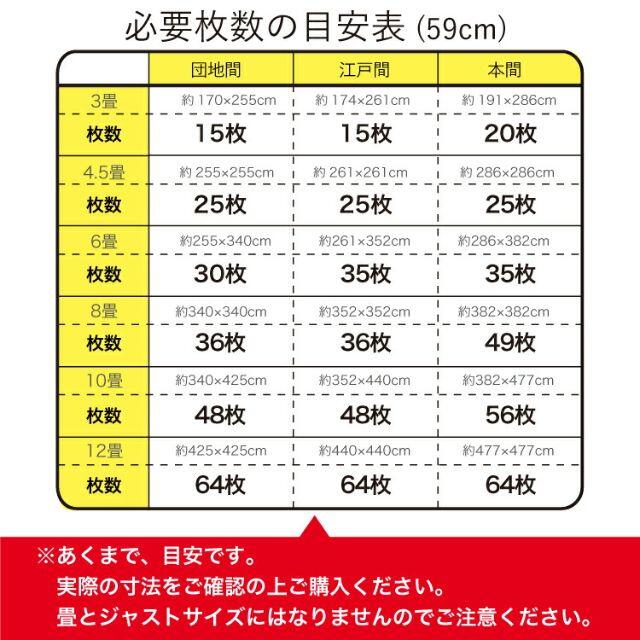 【新品】大判59㎝　木目調ジョイントマット12畳用64枚組　ライトグレー インテリア/住まい/日用品のラグ/カーペット/マット(その他)の商品写真