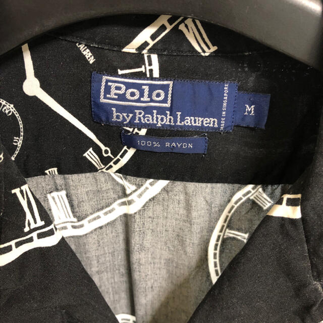 POLO RALPH LAUREN(ポロラルフローレン)のPolo byラルフローレン 古着 柄シャツ 時計 ブラック 黒 メンズのトップス(シャツ)の商品写真