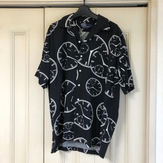 ポロラルフローレン(POLO RALPH LAUREN)のPolo byラルフローレン 古着 柄シャツ 時計 ブラック 黒(シャツ)