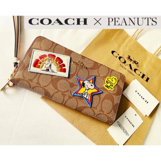 COACH X PEANUTSコーチスヌーピーコラボ♡シグネチャーワッペン長財布