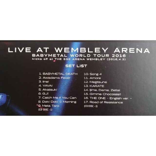 BABYMETAL(ベビーメタル)のBABYMETAL LIVE AT WEMBLEY - THE ONE限定 エンタメ/ホビーのDVD/ブルーレイ(ミュージック)の商品写真