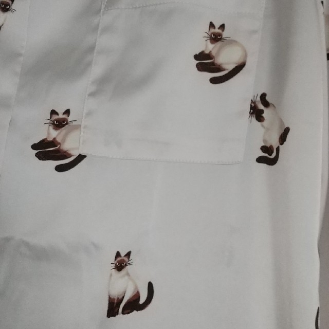 gelato pique(ジェラートピケ)のgelato pique ジェラートピケ パジャマ シャツドレス　シャム　猫 レディースのルームウェア/パジャマ(パジャマ)の商品写真