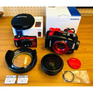 オリンパス(OLYMPUS)の【水中写真撮影セット】OLYMPUS TG-5、ハウジング、ワイドレンズ等(コンパクトデジタルカメラ)