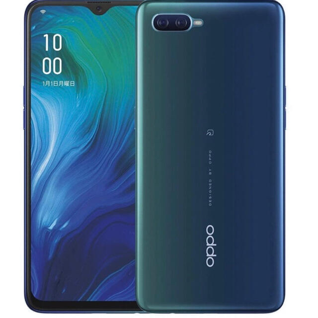 新品未開封　OPPO Reno A CP1983 BLUE SIMフリー64GB スマホ/家電/カメラのスマートフォン/携帯電話(スマートフォン本体)の商品写真