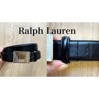 ポロラルフローレン(POLO RALPH LAUREN)のラルフローレン 穴なし スライドベルト 本革 牛革 ブラック 黒 ベルト メンズ(ベルト)