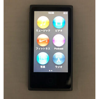 アップル(Apple)のApple iPod nano 第７世代（16GB、スペースグレイ)(ポータブルプレーヤー)