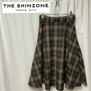 シンゾーン(Shinzone)のTHESHINZONE シンゾーン チェック フレア スカート 匿名配送(ロングスカート)