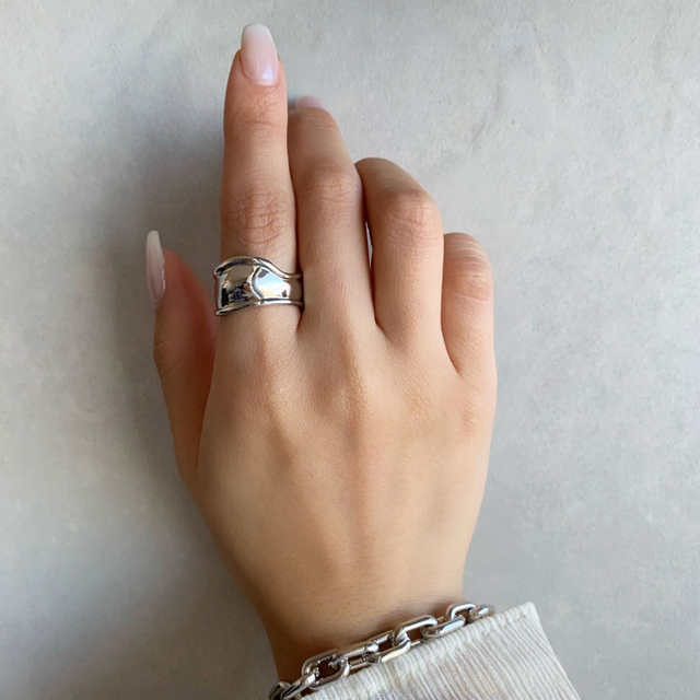 BAYFLOW(ベイフロー)のWave wide silver ring No.643 レディースのアクセサリー(リング(指輪))の商品写真