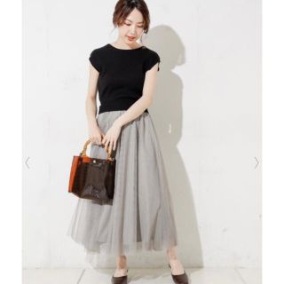 ナチュラルクチュール(natural couture)の【美品】natural couture ニットチュールノースリ ワンピース(ロングワンピース/マキシワンピース)