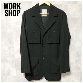 ワイズ(Y's)の極美品⭐️Y's WORK SHOP テーラードジャケット ダブルストライプ 黒(テーラードジャケット)