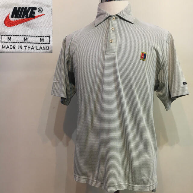 90's 銀タグ NIKE ナイキ ポロシャツ テニスウェア ボーダー Mサイズ