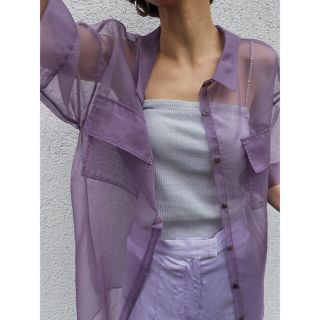 アメリヴィンテージ(Ameri VINTAGE)のAmeri VINTAGE AIRY ORGANDIE SHIRT パープル(シャツ/ブラウス(長袖/七分))