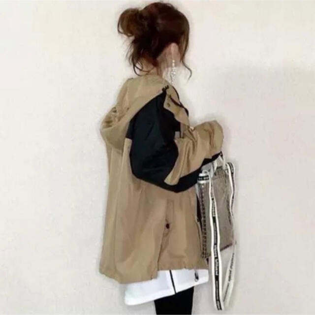 マウンテンパーカー 韓国 ジャンパー 日除け ベージュ メンズのジャケット/アウター(マウンテンパーカー)の商品写真