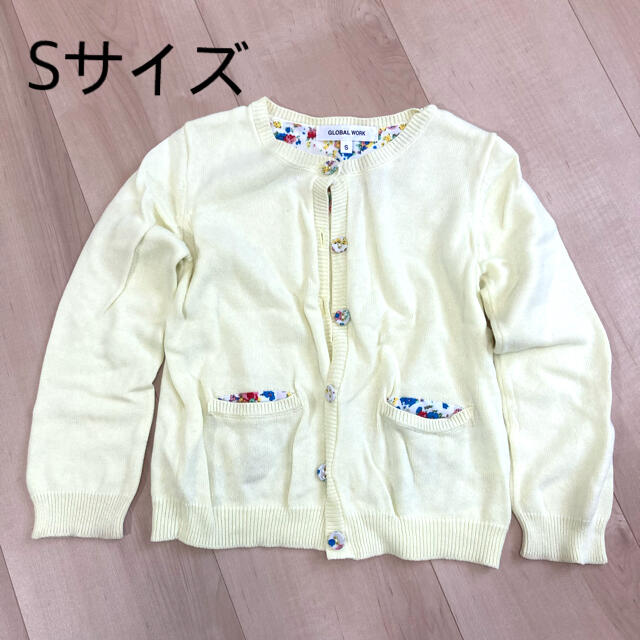 GLOBAL WORK(グローバルワーク)のglobalwork  カーディガン　花柄　Sサイズ キッズ/ベビー/マタニティのキッズ服女の子用(90cm~)(カーディガン)の商品写真