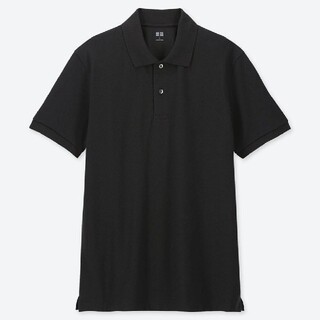 ユニクロ(UNIQLO)のUNIQLO ドライカノコポロシャツ（半袖）黒　ブラック(ポロシャツ)