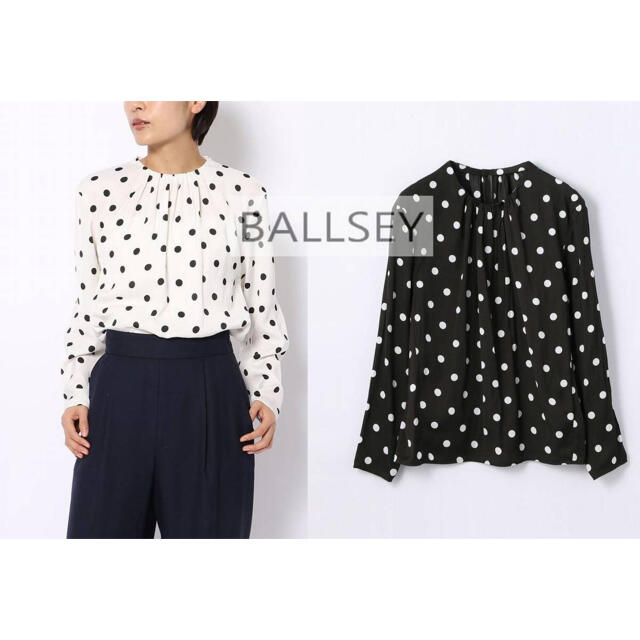 Ballsey - ☆BALLSEY トゥモローランド ドットブラウス 白×黒 36☆の