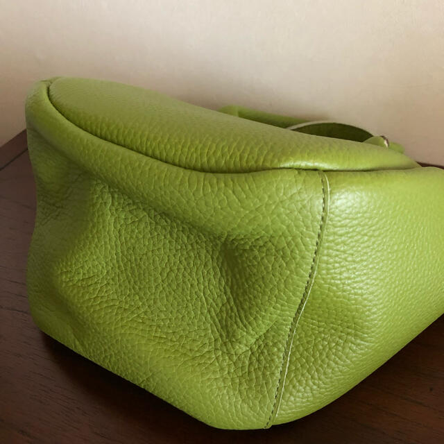 新品 日本製 本革 手提げバッグ ハンドバッグ グリーン