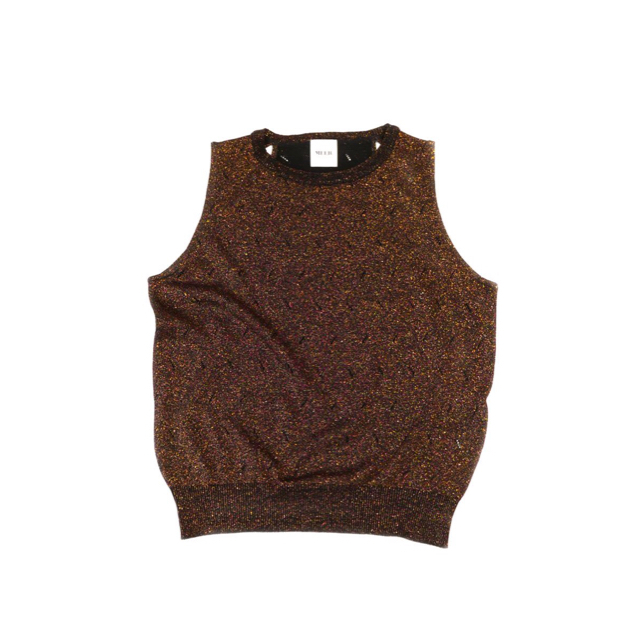 meer. summer lame knit tops ブラック ニット/セーター