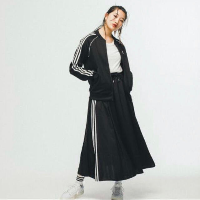 adidas(アディダス)のadidas Originals アディダス　ロング サテン スカート ブラック レディースのスカート(ロングスカート)の商品写真