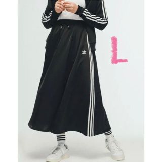 アディダス(adidas)のadidas Originals アディダス　ロング サテン スカート ブラック(ロングスカート)