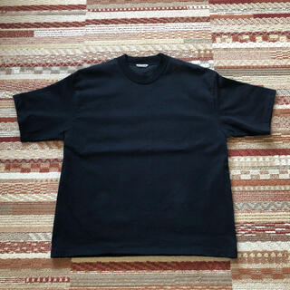 コモリ(COMOLI)のオーラリー  スタンドアップT  ブラック　サイズ4(Tシャツ/カットソー(半袖/袖なし))