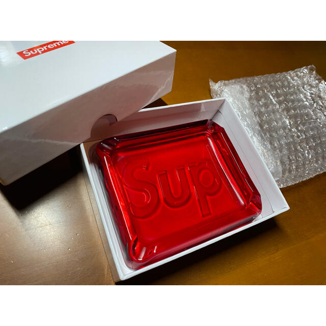 Supreme Debossed Glass Ashtray 灰皿 赤 red