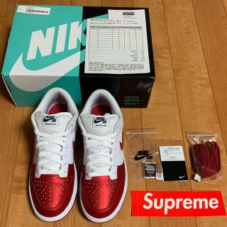 シュプリーム(Supreme)のNIKE SUPREME DUNK LOW JEWEL SWOOSH RED(スニーカー)