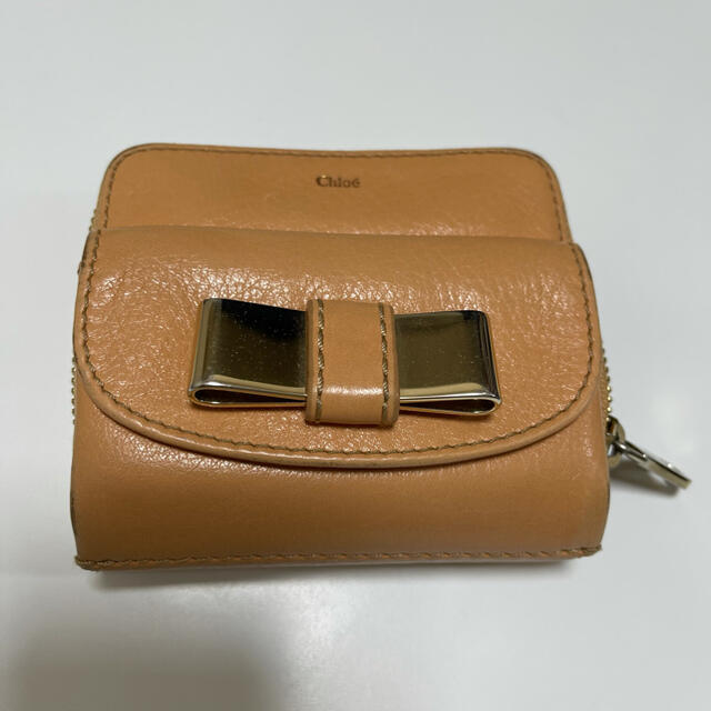 Chloe(クロエ)の【最終値下げ】クロエ　オレンジ折りたたみ財布 レディースのファッション小物(財布)の商品写真