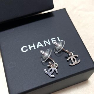 【1225】CHANEL シャネル ココマーク シルバー フープピアス