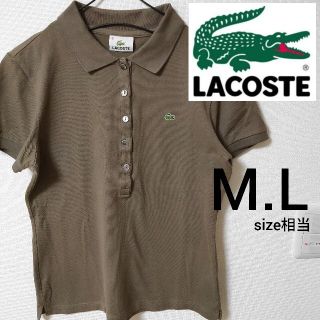 ラコステ(LACOSTE)のLACOSTE ブラウン 半袖ポロシャツ カットソー レディース size42(ポロシャツ)