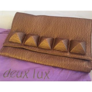 デュラックス(deux lux)の最終値下げ！未使用 deux lux レザークラッチバック ゴールド(クラッチバッグ)