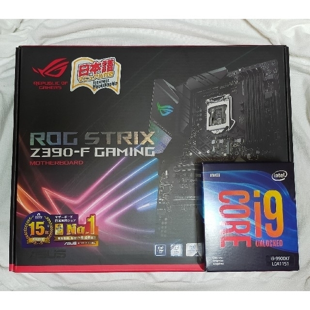 マザーボード☆美品☆Core i9-9900KFとasusマザーボードのセット