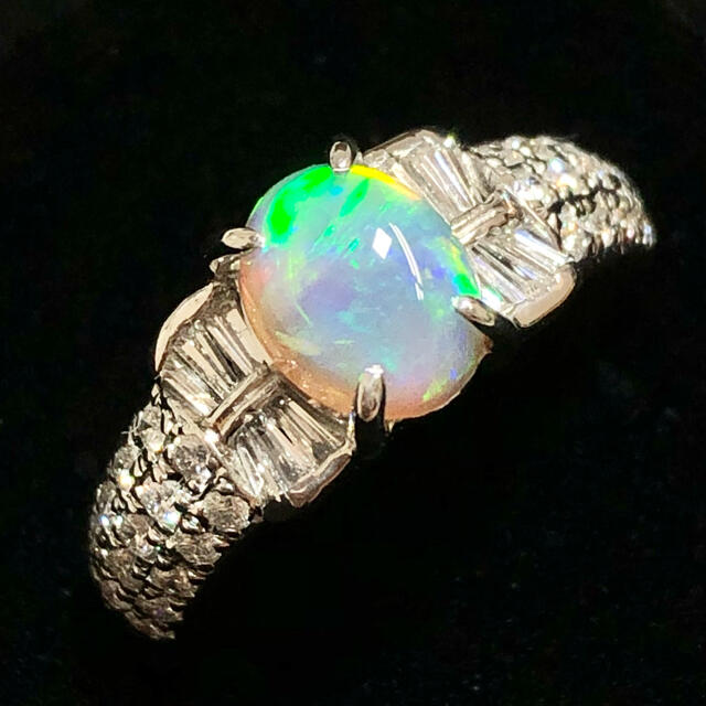 オパール 1.16ct ダイヤモンド Pt900 プラチナ ダイヤ リング 指輪 レディースのアクセサリー(リング(指輪))の商品写真
