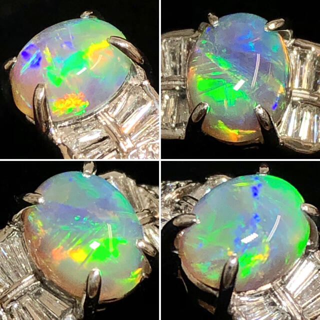 オパール 1.16ct ダイヤモンド Pt900 プラチナ ダイヤ リング 指輪 レディースのアクセサリー(リング(指輪))の商品写真