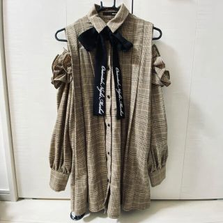 ワンスポ(one spo)の✡セール✡美品✡one spo グレンチェックワンピース(ひざ丈ワンピース)