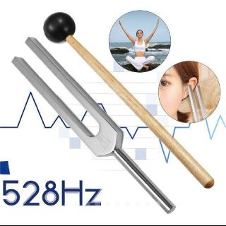 音叉 おんさ チューナー 528Hz チューナー マレット セット   シルバー(その他)