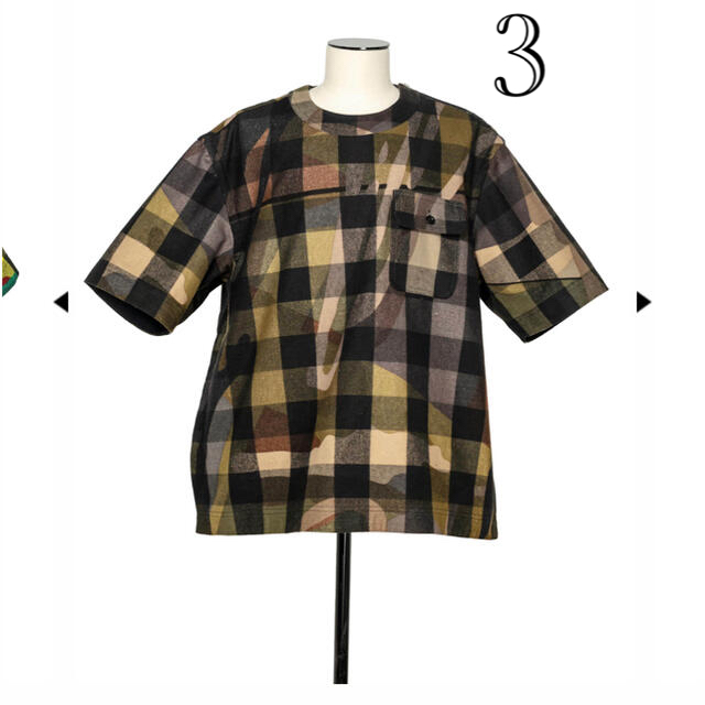 Tシャツ+カットソー(半袖+袖なし) sacai - sacai x KAWS / Plaid Pullover camo 3