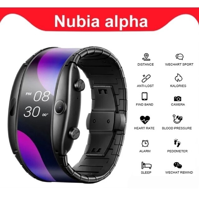 ZTE(ゼットティーイー)の❨未開封❩ Nubia α Watch 近未来スマートウォッチ メンズの時計(腕時計(デジタル))の商品写真