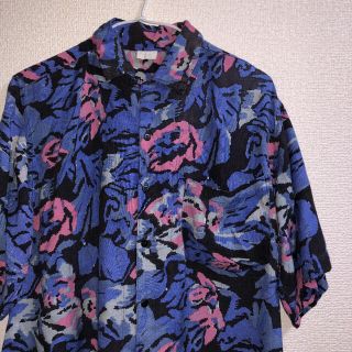 90s Vintage ビンテージ 古着 柄シャツ アロハシャツ ブルー　総柄(シャツ)