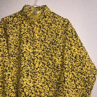 Vintage 80s ビンテージ 古着 柄シャツ 総柄 イエロー(シャツ)