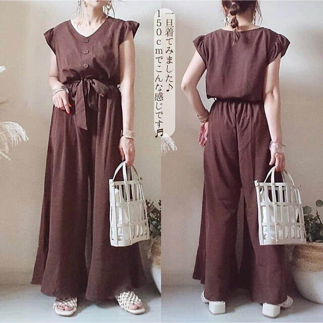 高品質低価 しまむら♡即完売♡大人気♡近藤千尋♡フレンチ袖 ★新品タグ付き★しまむら Vネックオールインワン