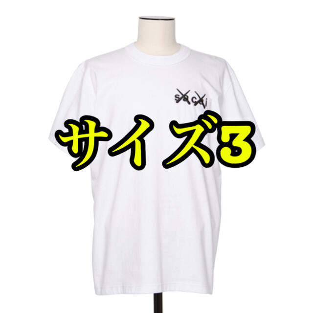 sacai x KAWS Embroidery T-Shirt 白 サイズ3