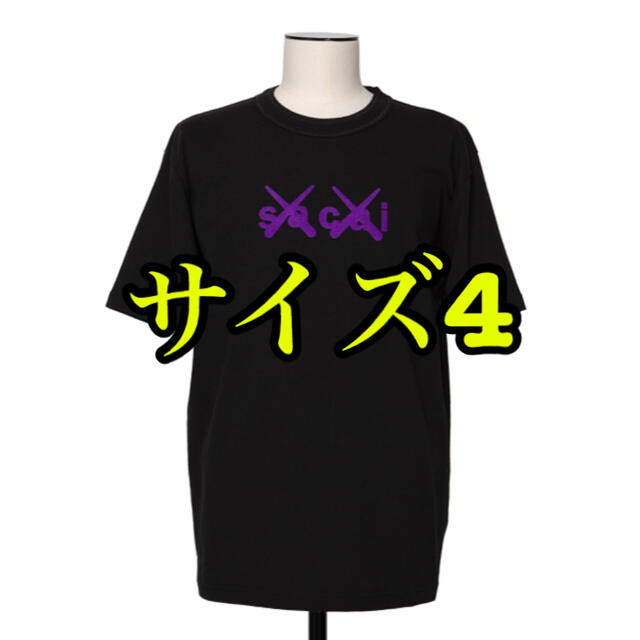 sacai x KAWS Flock Print T-Shirt 黒 サイズ4BLACKサイズ