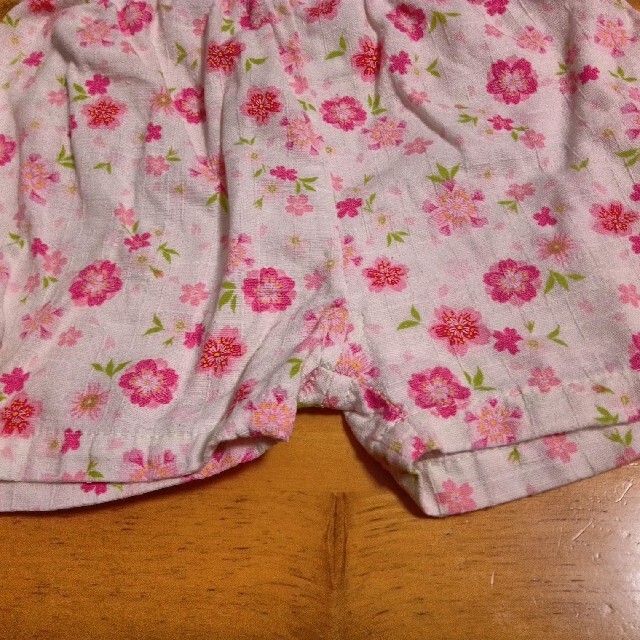 甚平 女の子 80 さくら 花柄 ピンク キッズ/ベビー/マタニティのベビー服(~85cm)(甚平/浴衣)の商品写真